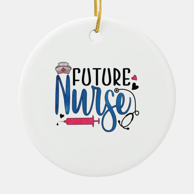 Nurse Gift | Future Nurse Ceramic Tree Decoration (Front)