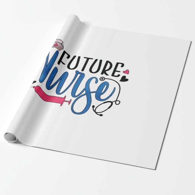 Nurse Gift | Future Nurse Wrapping Paper (Unrolled)