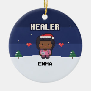 Nurse Gift Healer Pixel Christmas Ornament