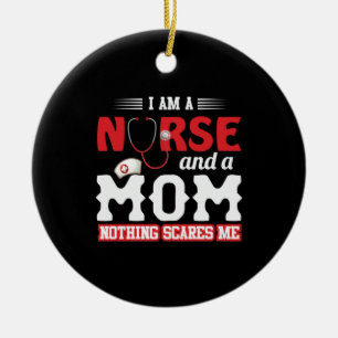 Nurse Gift I Am A Nurse And A Mum Ceramic Tree Decoration