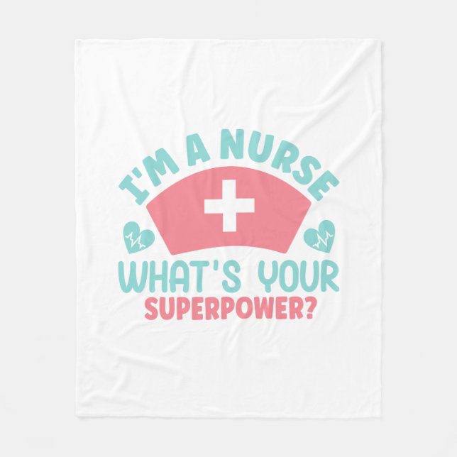 Nurse Gift | I Am A Nurse Fleece Blanket (Front)
