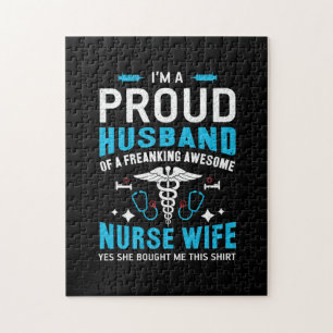 Nurse Gift   I Am A Proud Husband Jigsaw Puzzle