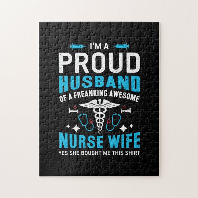 Nurse Gift | I Am A Proud Husband Jigsaw Puzzle (Vertical)