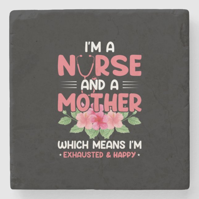 Nurse Gift | I Am Nurse Mother Stone Coaster (Front)