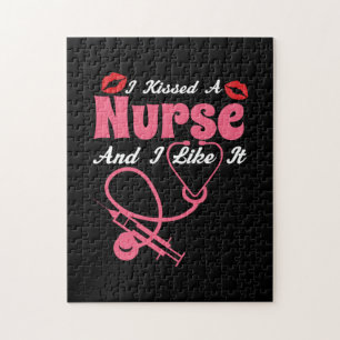 Nurse Gift I Kissed A Nurse And I Like It Jigsaw Puzzle