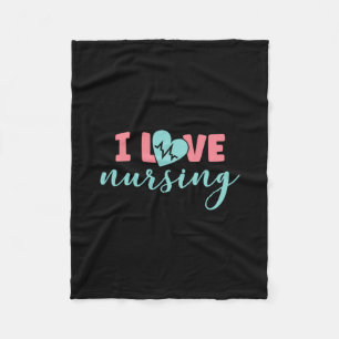 Nurse Gift I Love Nursing Fleece Blanket