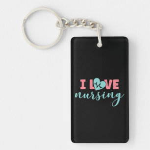 Nurse Gift I Love Nursing Key Ring