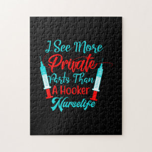 Nurse Gift I See More Private Parts Jigsaw Puzzle