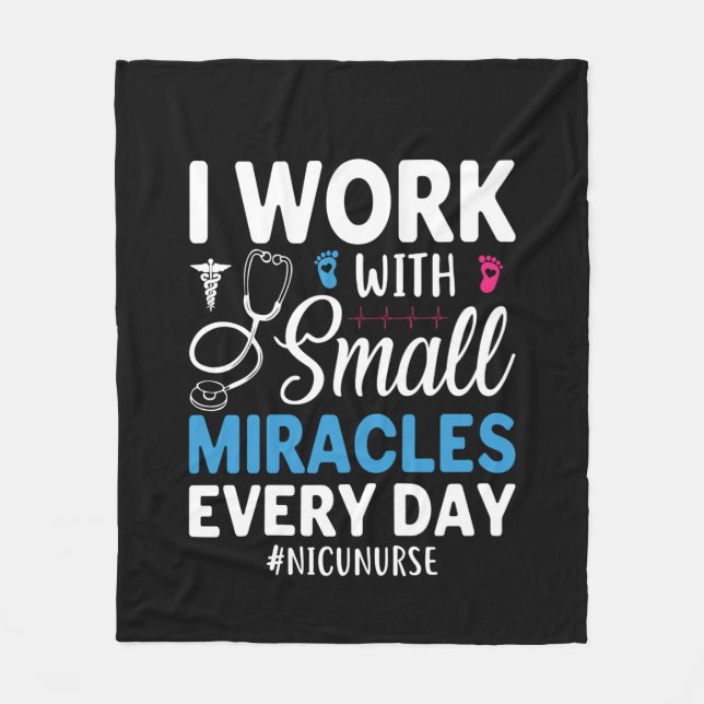 Nurse Gift I Work With Small Fleece Blanket (Front)