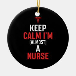 Nurse Gift Keep Calm I Am A Nurse Ceramic Tree Decoration