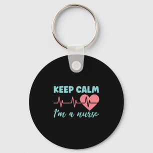 Nurse Gift   Keep Calm I Am A Nurse Key Ring
