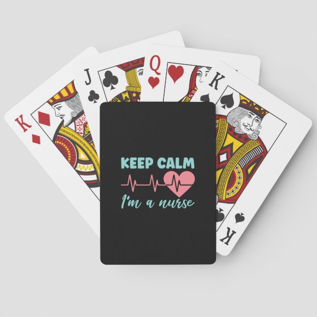 Nurse Gift | Keep Calm I Am A Nurse Playing Cards (Back)