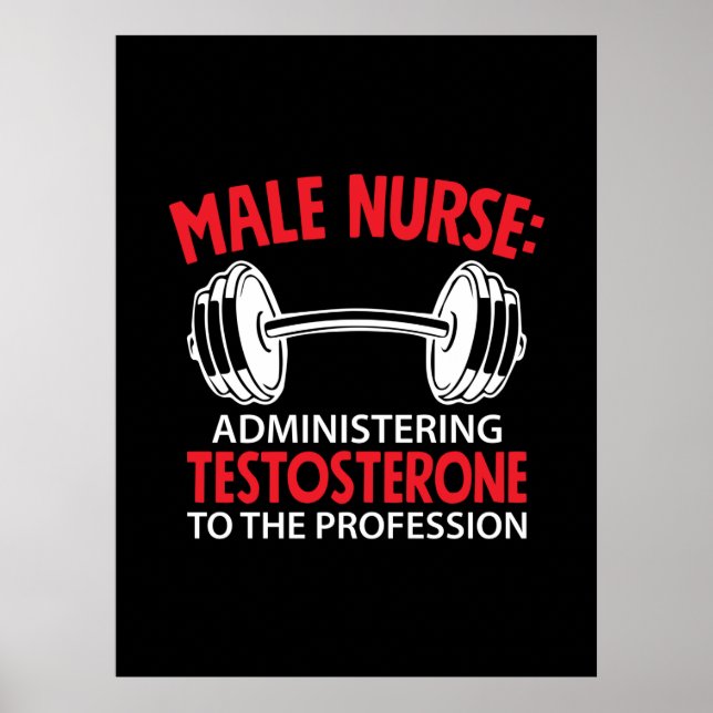 Nurse Gift | Male Nurse Administrering Poster (Front)