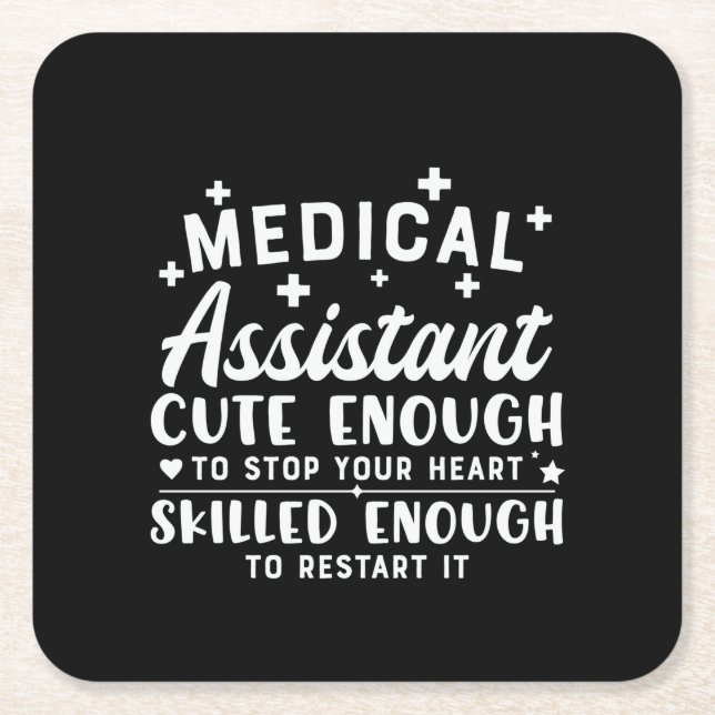 Nurse Gift Medical Assistant Cute Enough Square Paper Coaster (Front)