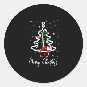 Nurse Gift   Merry Christmas Xmas Tree Nurse Classic Round Sticker