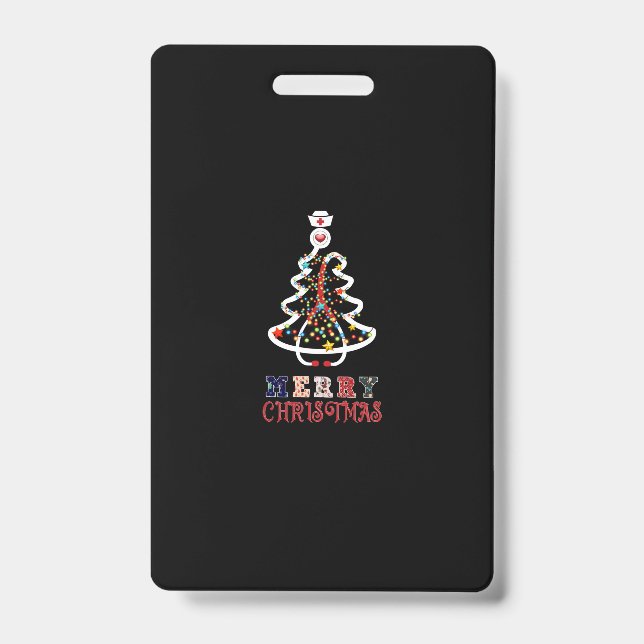 Nurse Gift | Mery Christmas ID Badge (Front)