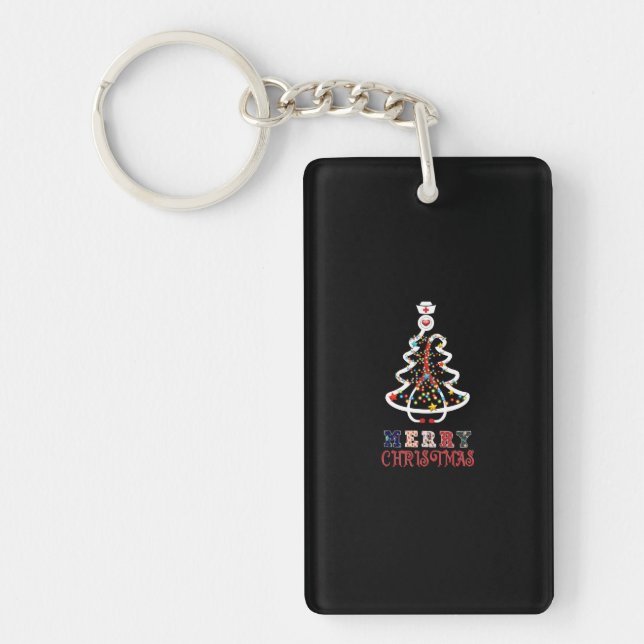 Nurse Gift Mery Christmas Key Ring (Front)