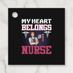 Nurse Gift My Heart Belongs Nurse Favour Tags