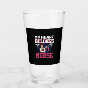 Nurse Gift   My Heart Belongs Nurse Glass