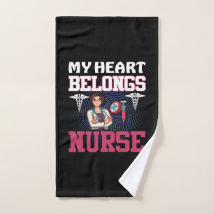 Nurse Gift   My Heart Belongs Nurse Hand Towel