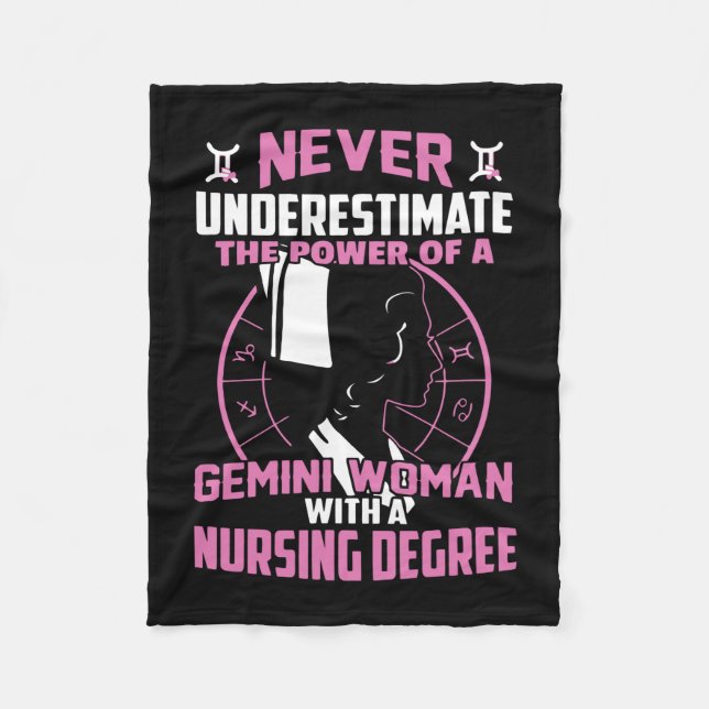 Nurse Gift | Never Underestimate The Power Fleece Blanket (Front)