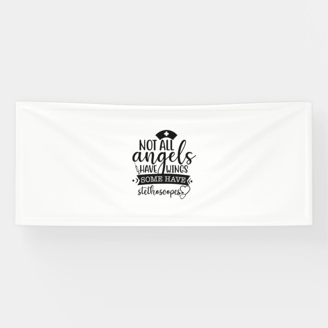 Nurse Gift Not All Angels Have Wings Banner (Horizontal)