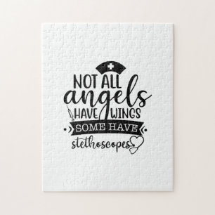 Nurse Gift Not All Angels Have Wings Jigsaw Puzzle