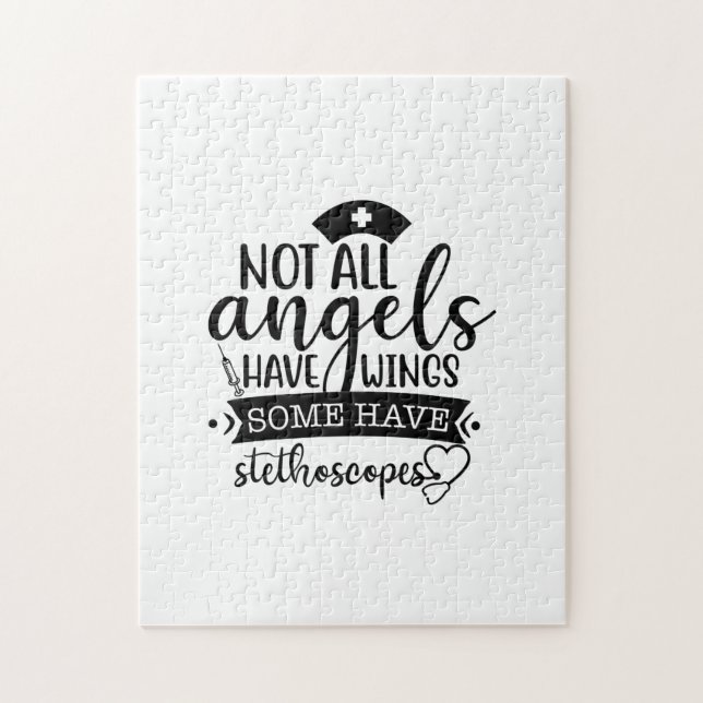 Nurse Gift Not All Angels Have Wings Jigsaw Puzzle (Vertical)