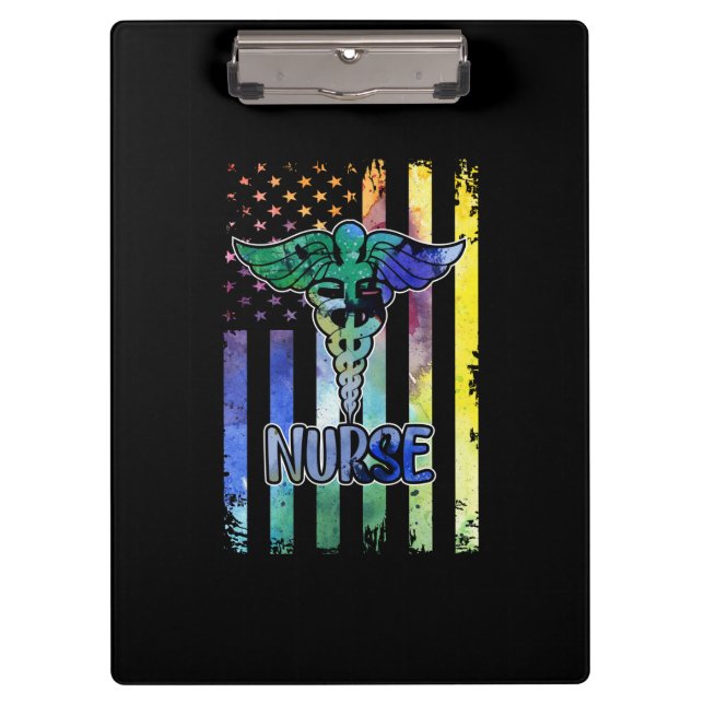 Nurse Gift | Nurse American Flag Clipboard (Front)