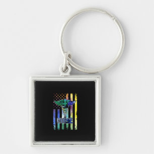 Nurse Gift Nurse American Flag Key Ring