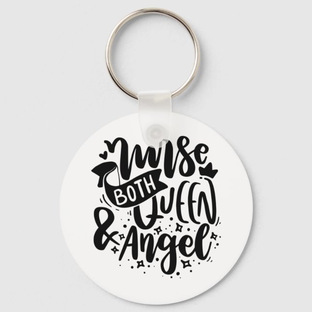Nurse Gift Nurse Both Queen And Angels Key Ring (Front)