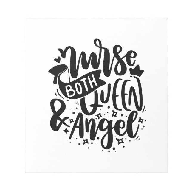 Nurse Gift Nurse Both Queen And Angels Notepad (Front)