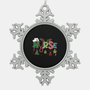 Nurse Gift Nurse Christmas Snowflake Pewter Christmas Ornament