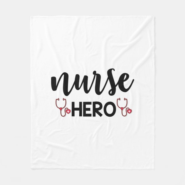 Nurse Gift Nurse Hero Fleece Blanket (Front)