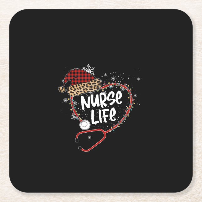 Nurse Gift Nurse Life Square Paper Coaster (Front)