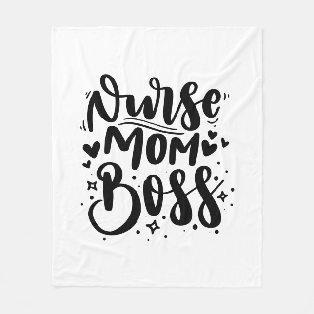 Nurse Gift Nurse Mum Boss Fleece Blanket (Front)