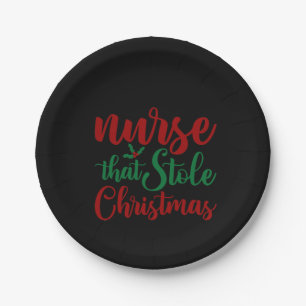 Nurse Gift Nurse That Stole Christmas Paper Plate