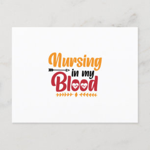 Nurse Gift Nursing In My Blood Postcard