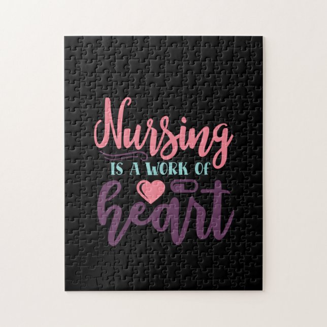 Nurse Gift Nursing Is A Work Of Heart Jigsaw Puzzle (Vertical)