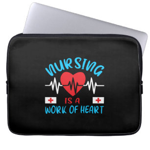 Nurse Gift   Nursing Is A Work Of Heart Laptop Sleeve