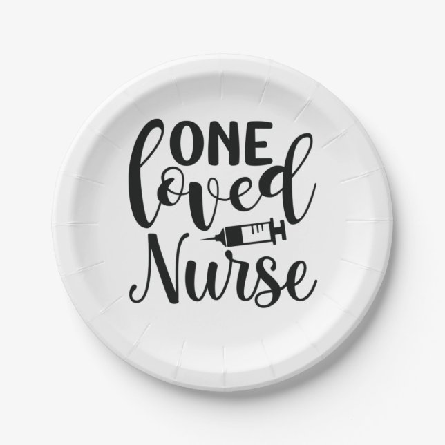 Nurse Gift One Loved Nurse Paper Plate (Front)
