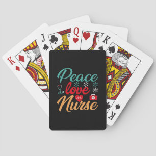 Nurse Gift   Peace Love Nurse Playing Cards