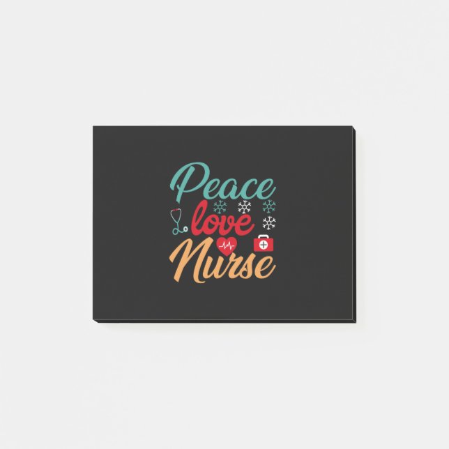 Nurse Gift | Peace Love Nurse Post-it Notes (Front)
