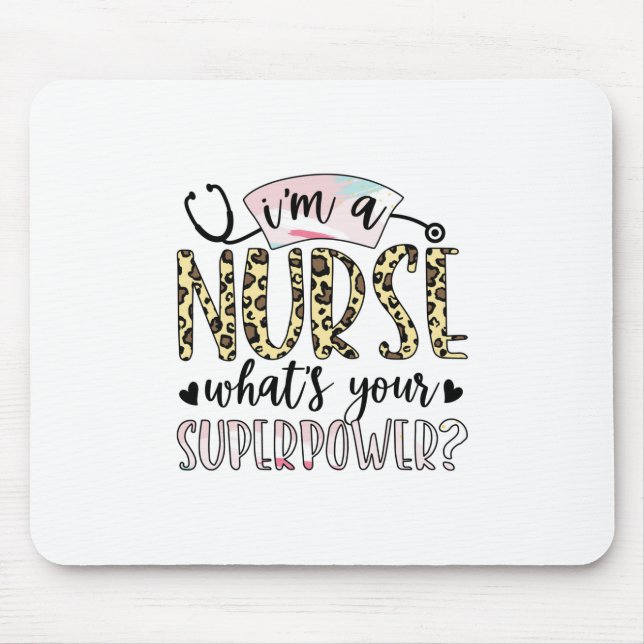 Nurse Gift | Proud Super Nurse Mouse Pad (Front)