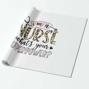 Nurse Gift Proud Super Nurse Wrapping Paper