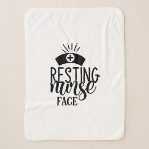 Nurse Gift Resting Nurse Face Sherpa Blanket