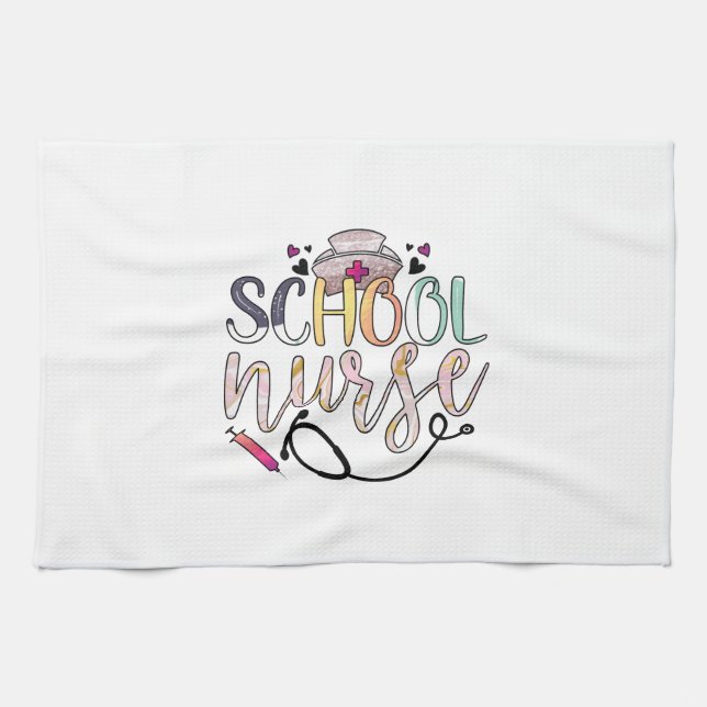 Nurse Gift School Nurse Tea Towel (Horizontal)