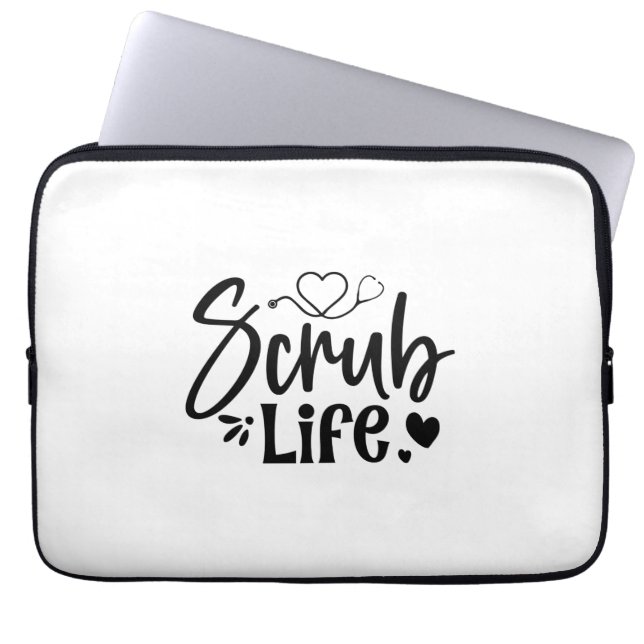 Nurse Gift Scrub Life Laptop Sleeve (Front)