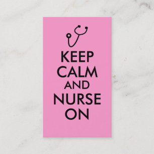 Nurse Gift Stethoscope Keep Calm and Nurse On Business Card
