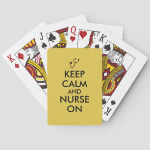 Nurse Gift Stethoscope Keep Calm and Nurse On Playing Cards